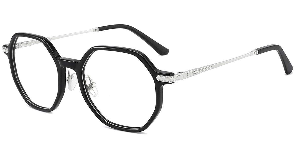 F4154- Classic Titanium&Acetate Geometric Frame