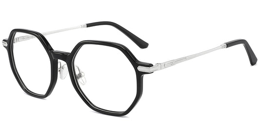 F4154- Classic Titanium&Acetate Geometric Frame