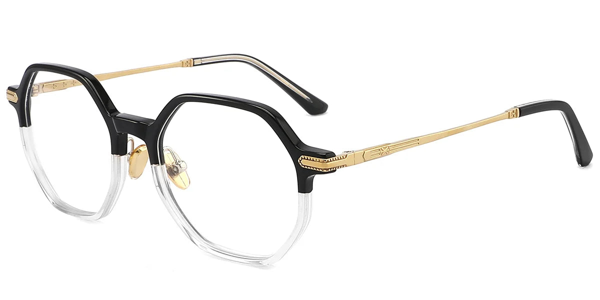 F4154- Classic Titanium&Acetate Geometric Frame