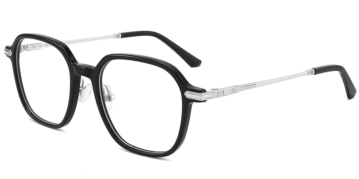 F4156- Classic Titanium&Acetate Geometric