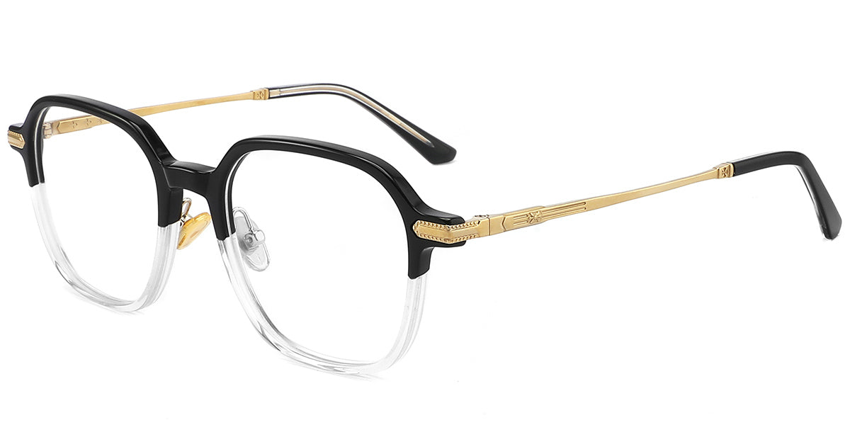 F4156- Classic Titanium&Acetate Geometric